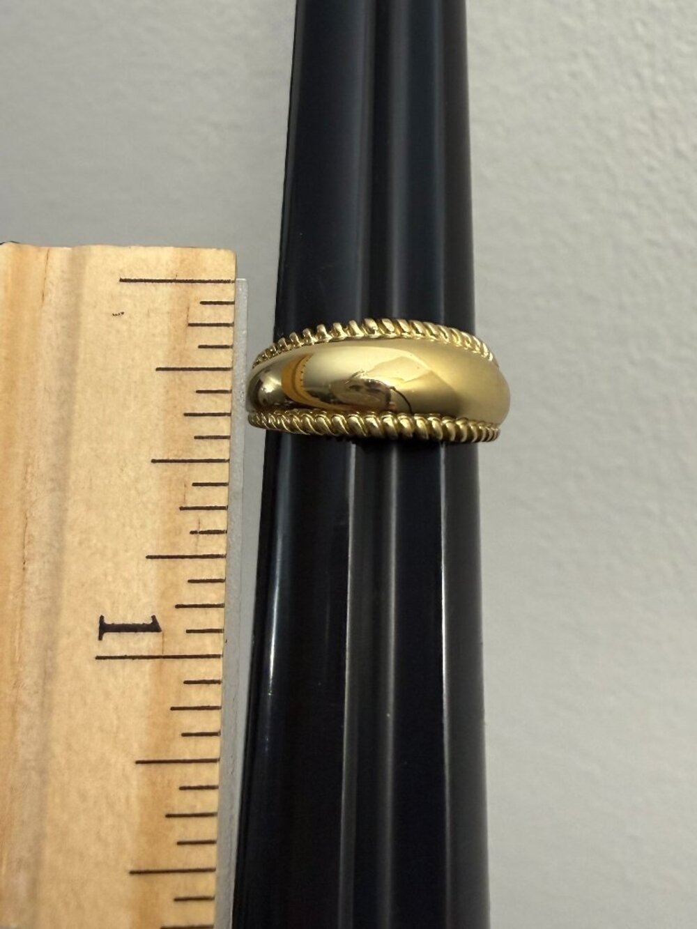 Authentic Carolyn Pollack Relios Solid Brass Domed Rope Edge Band Ring - Picture 5 of 16